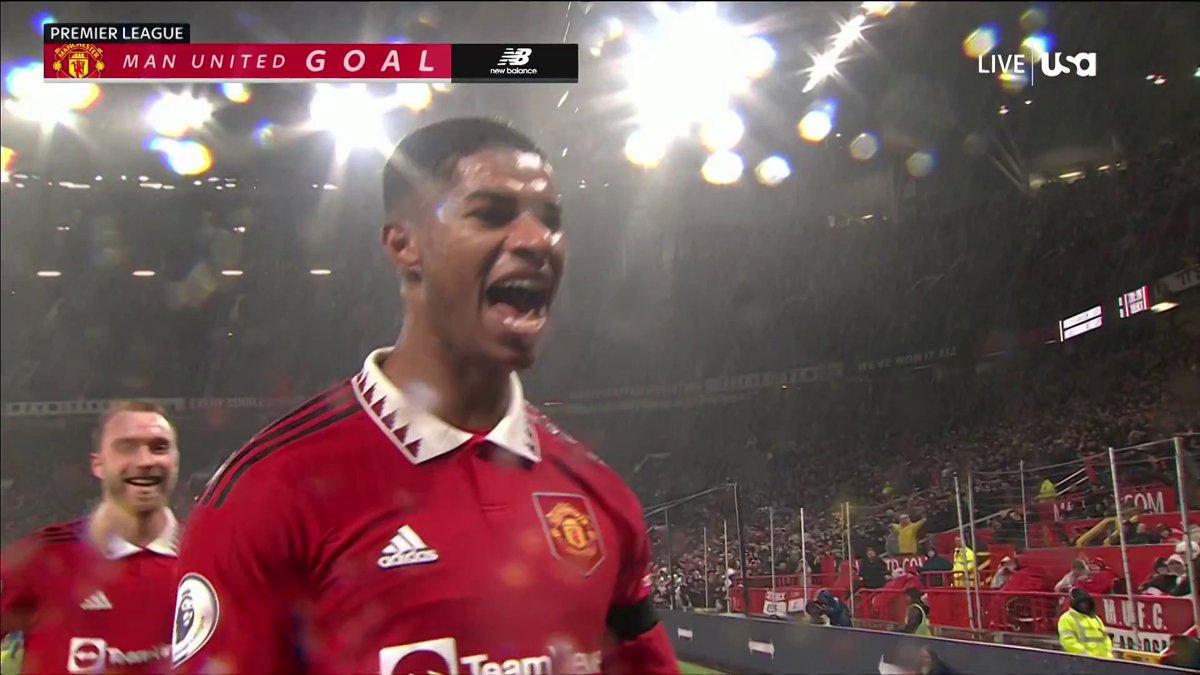 Straight off the training ground. 🤩 Marcus Rashford fires Manchester United into the lead! 📺: @USA_Network #MyPLMorning | #MUNNFO