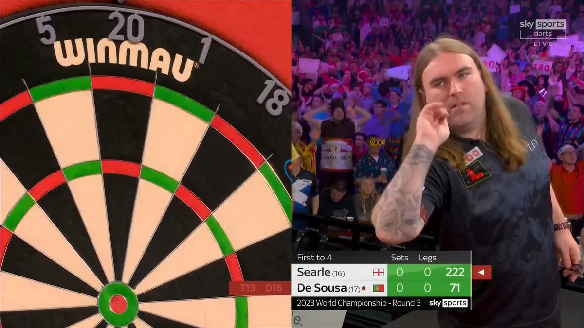 Never change Jose ๐คฃ De Sousa miscounts in the opening leg of the match but the moment of madness goes unpunished and he takes the lead! #WCDarts | R3 ๐บ