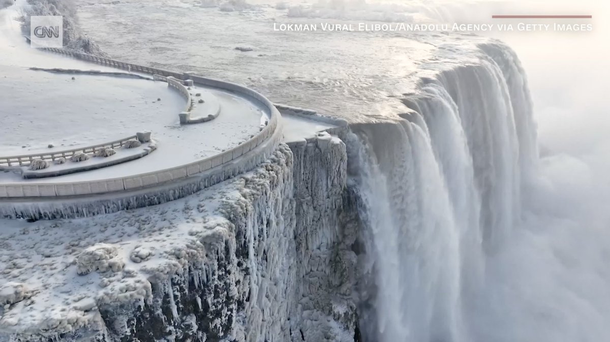 Niagara Falls has turned into a winter wonderland in the wake of the massive winter storm that hit the US and Canada.