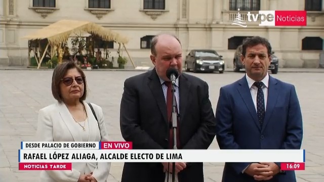 EN VIVO | Declaraciones de Rafael López Aliaga, alcalde electo de Lima Metropolitana, tras reunirse con la presidenta de la república, Dina Boluarte. ►