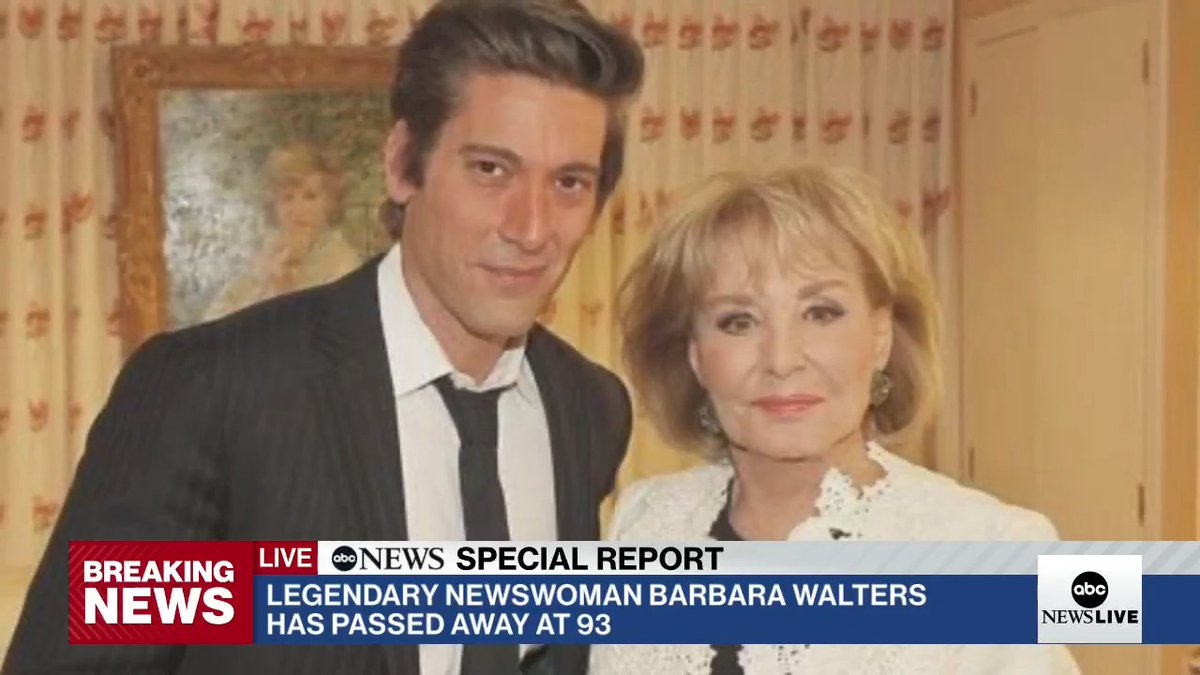 “Barbara was brave. She was a trailblazer, a barrier breaker,” David Muir says of Barbara Walters, who died peacefully in her home on Friday at the age of 93.