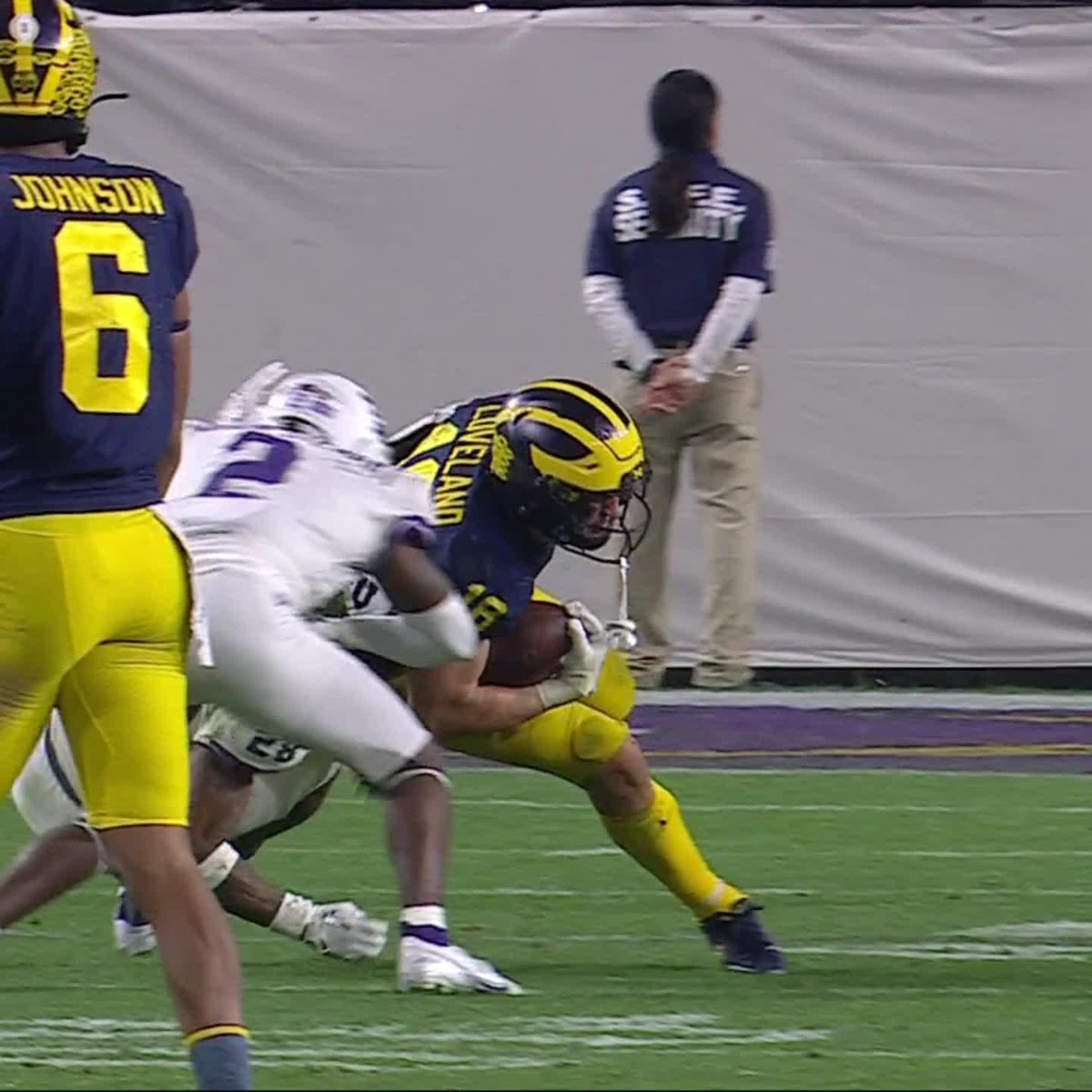 This play at the end of the 4th quarter was reviewed and the play was not called for targeting.