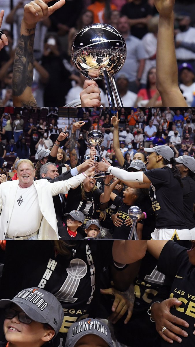 𝗖𝗛𝗘𝗘𝗥𝗦 𝗧𝗢 𝟮𝟬𝟮𝟮 🍾🏆 Franchise's first WNBA Championship ☑️ Las Vegas' first-ever Major Pro Title ☑️ Commissioner's Cup Championship ☑️ All-Star MVP ☑️ Commissioner's Cup MVP ☑️ Regular Season M'VP ☑️ Finals MVP ☑️ Coach of the Year ☑️ Most Improved Player ☑️ DPOY ☑️