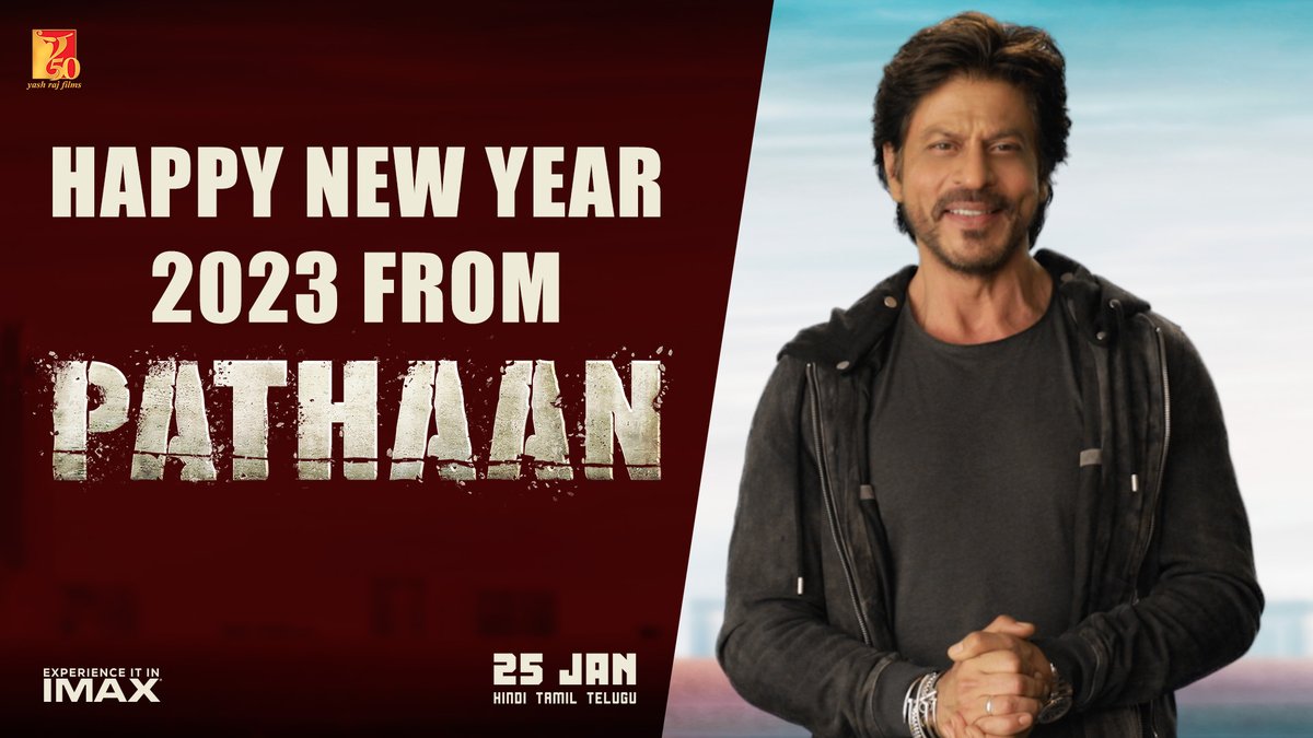 Wishing you all a dhamakedaar and action packed 2023! 💥❤️💥❤️ Happy New Year from Team Pathaan! Celebrate #Pathaan with #YRF50 only at a big screen near you on 25th January, 2023.