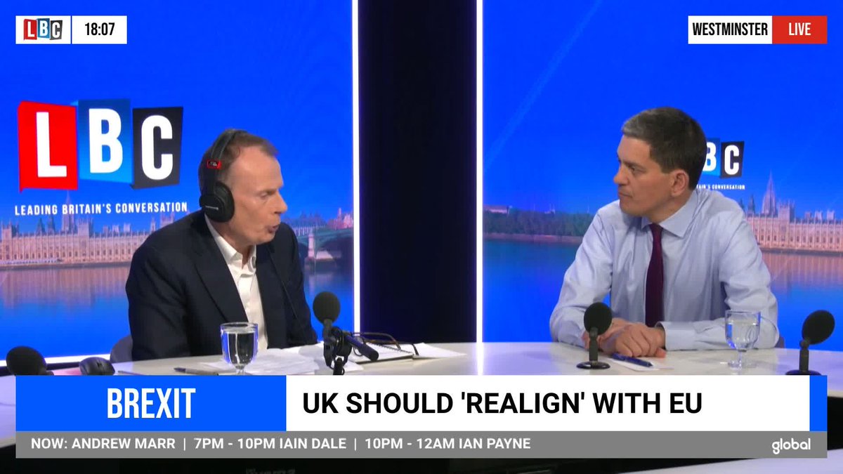 Ex-Foreign Secretary David Miliband says Britain has to be honest about the fact that the UK 'shredded' its reputation with Brexit. #LBCBestof2022 Andrew Marr