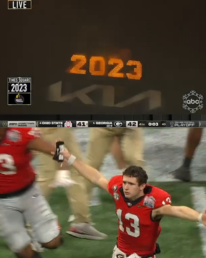 THIS SYNCED PERFECTLY 😳 Ohio State-Georgia finished almost exactly as the 2023 ball dropped 🤯