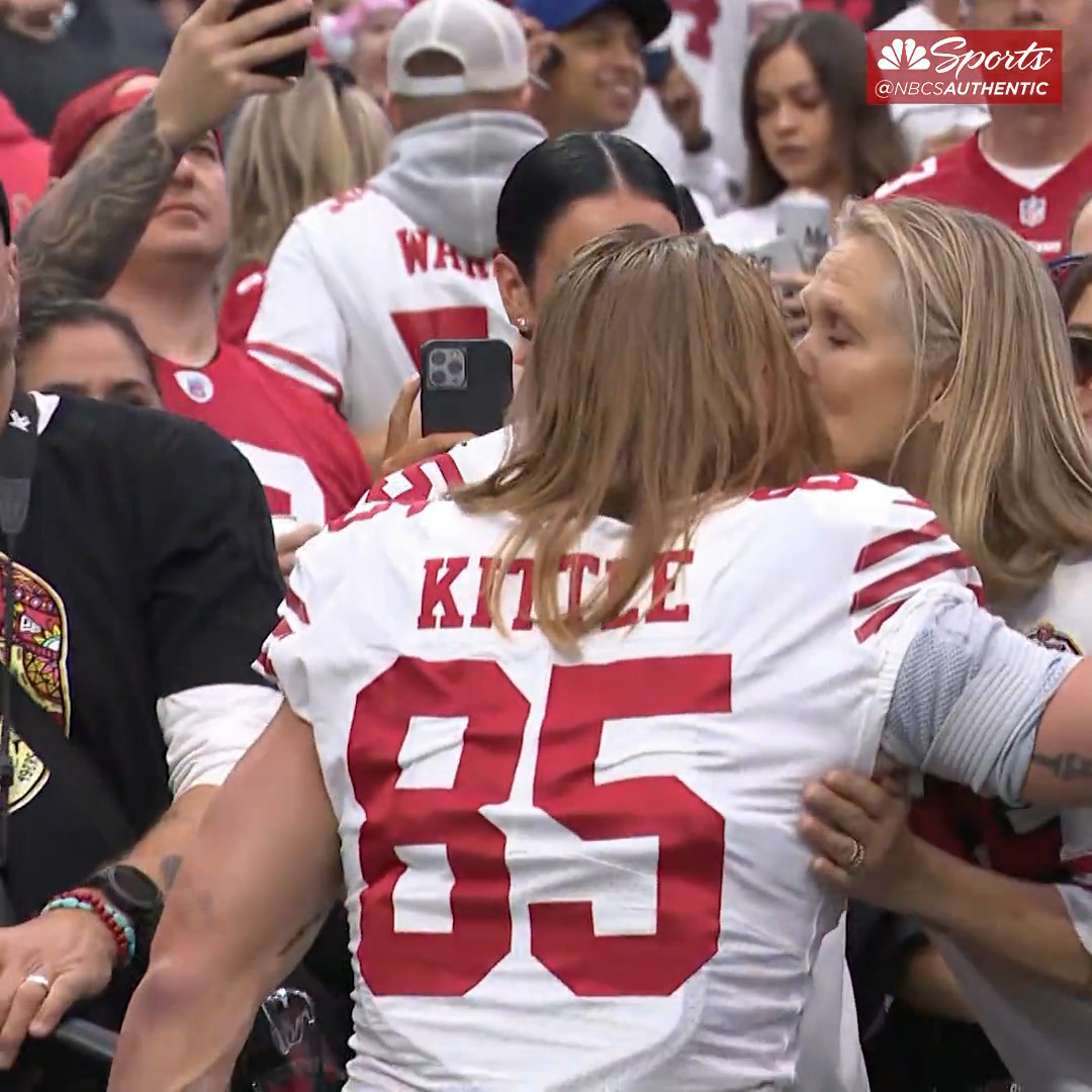.George Kittle visiting his family before the game ❤️