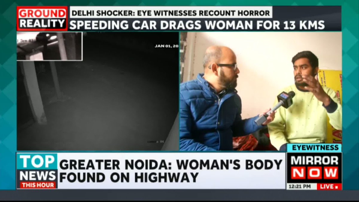DELHI SHOCKER: EYE WITNESS RECOUNTS HORROR A food delivery executive has recounted the #Delhi horror, claiming that he saw the accident at around 3:20 am. The eyewitness claims that he spotted the victim's head hanging from the rear tyre. #Delhiaccident