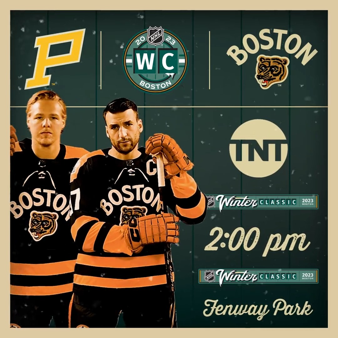 The day has come. 📍 Fenway Park ⏰ 2 p.m. ET 🆚 @Penguins 📺 NHLonTNT 📻 98.5 The Sports Hub 📰