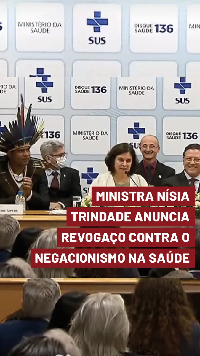 A era do negacionismo acabou Foi o que garantiu Nísia Trindade ao tomar posse como ministra da Saúde e anunciar um revogaço de “portarias e notas técnicas que ofendem a ciência, os direitos humanos, os direitos sexuais e reprodutivos”. Leia: