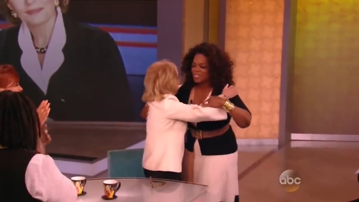 "THIS IS MY LEGACY!": See the historic moment Oprah Winfrey and 25 female journalists honored Barbara Walters as she retired from The View in May 2014.