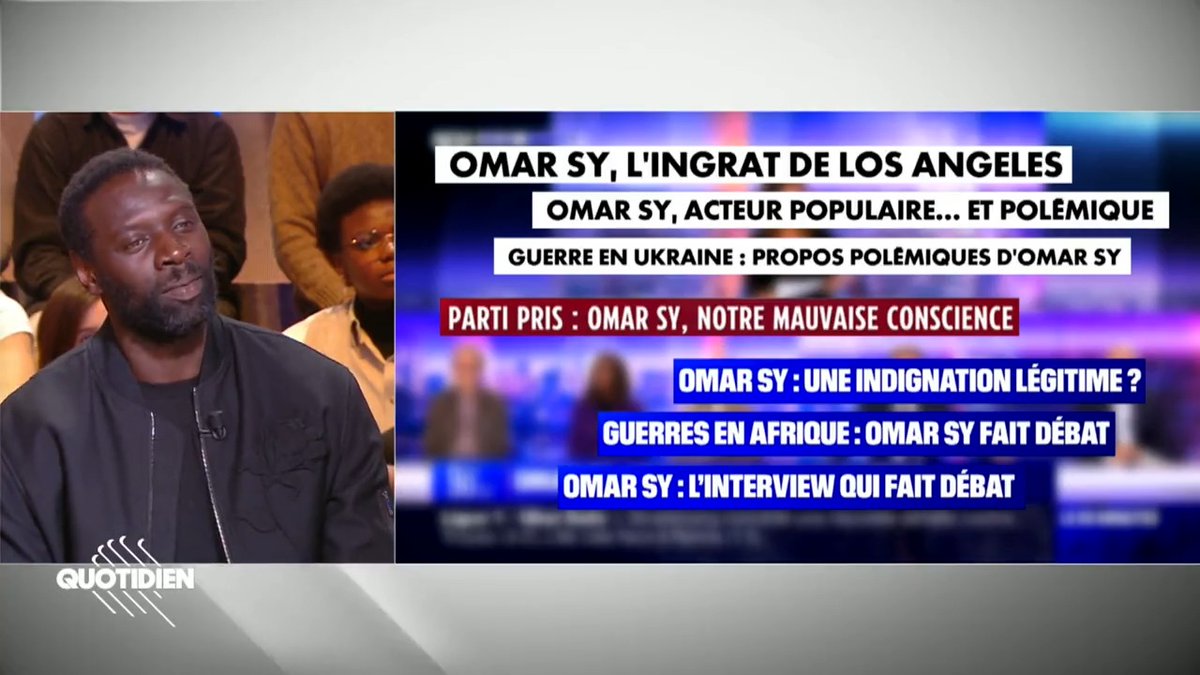 « Ce n’est pas vraiment ce que je dis le problème, mais ce que je suis (...) Je refuse de me justifier car je ne dois rien à personne, je suis Français ! » Omar Sy revient sur la polémique autour de son interview pour le Parisien dans #Quotidien