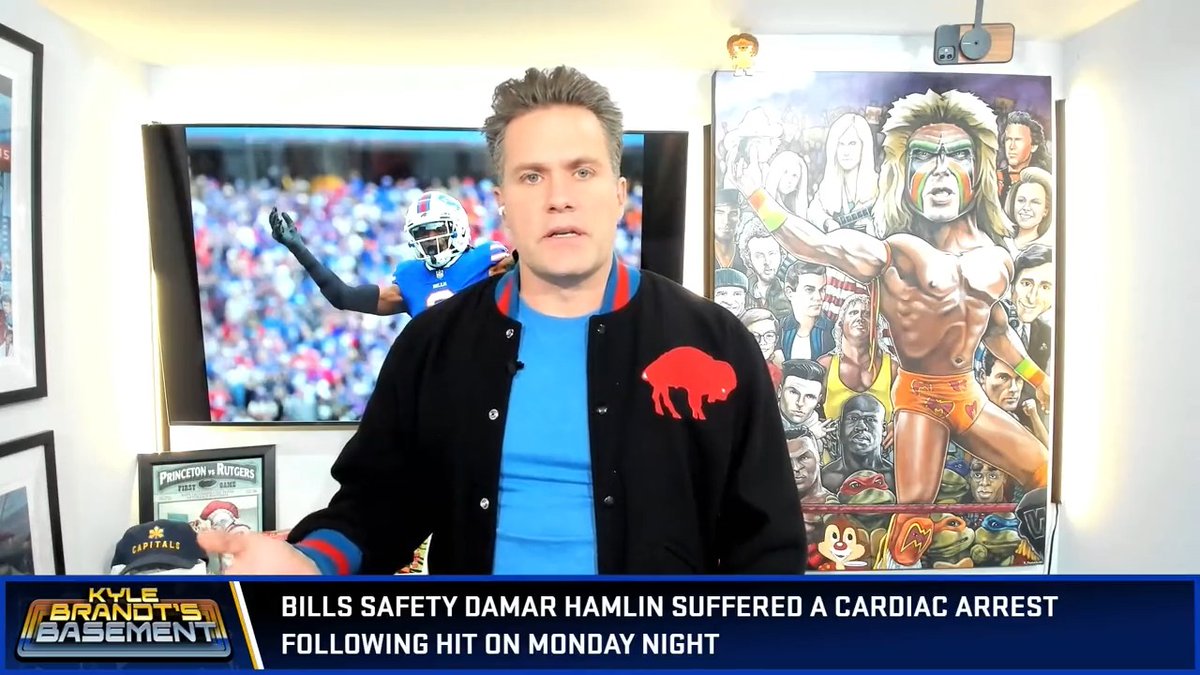 .Kyle Brandt shares the anxiety of waiting for news about Damar Hamlin, and the pride in his son for honoring him.