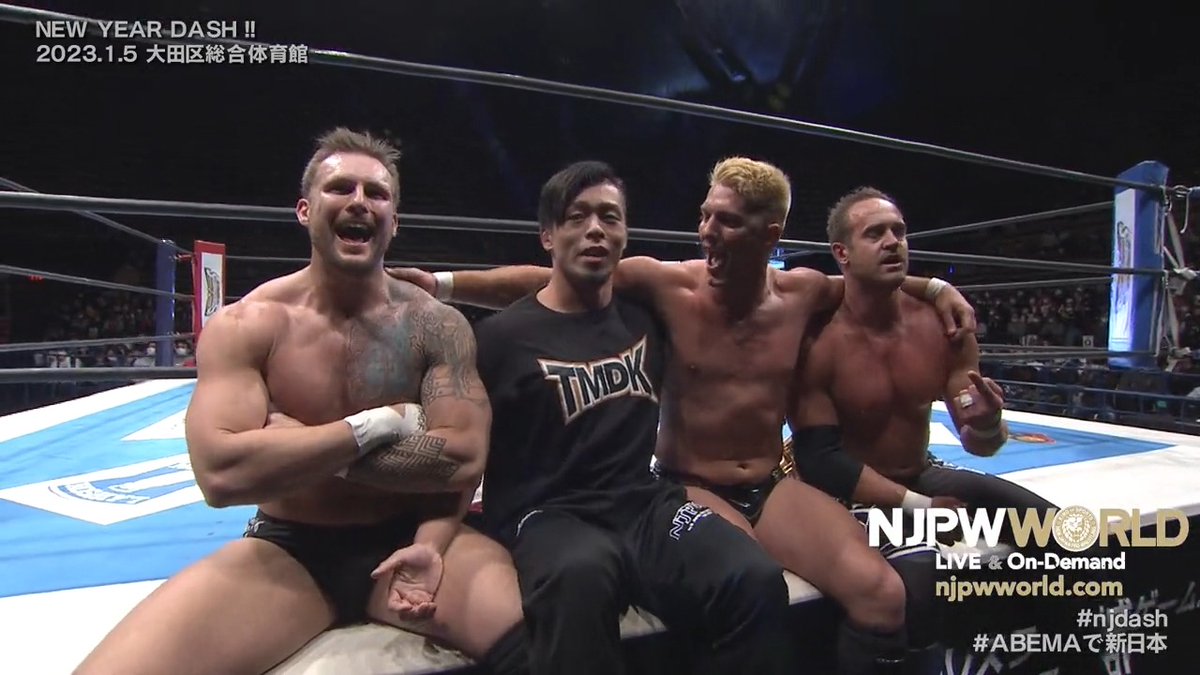 🆓本日無料配信🆓 ⚡️NEW YEAR DASH!!⚡️ ザックがヤングライオン藤田を勧誘⁉️ TMDKに電撃加入か⁉️ 📲 LIVE on #njpwworld📡 登録不要🙅視聴無料🆓 ⇒ #njpw #njdash