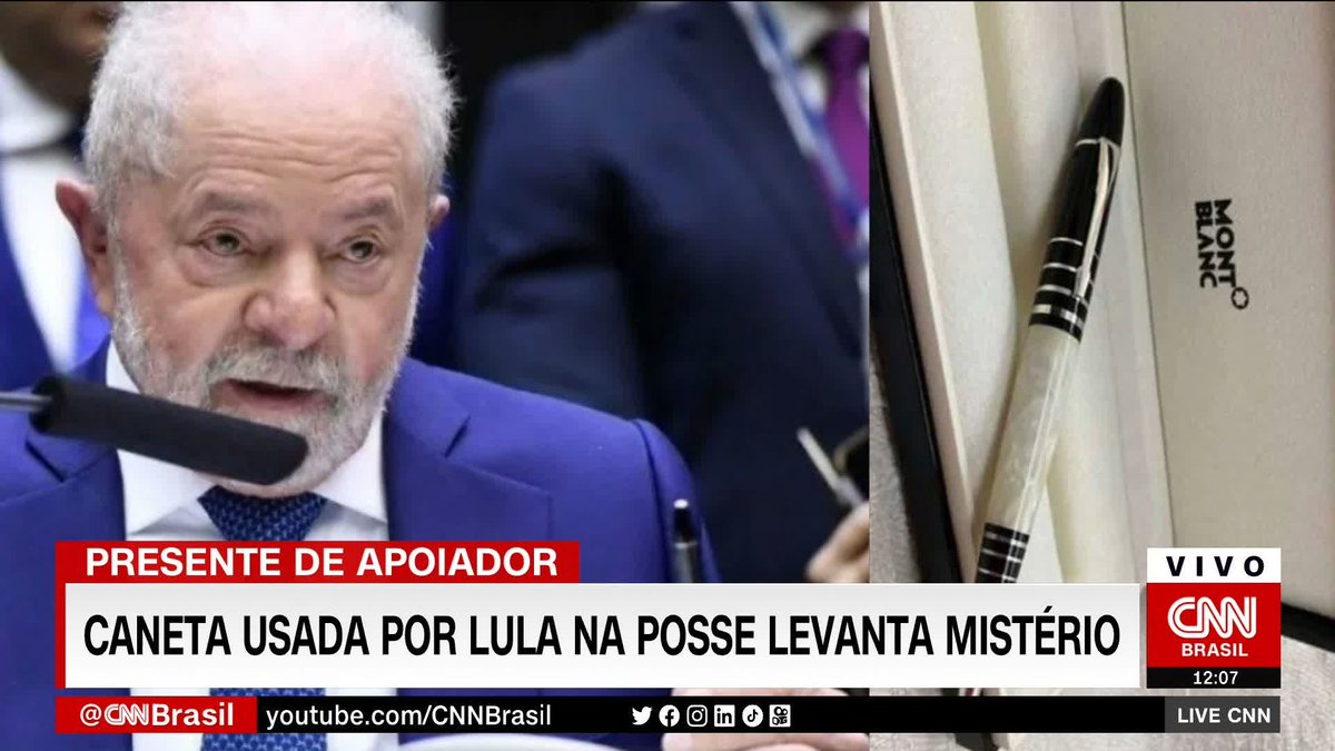 A caneta usada pelo presidente Luiz Inácio Lula da Silva (PT) na cerimônia de posse levantou o primeiro mistério do governo. O mandatário disse que a recebeu em 1989, mas o modelo só foi criado 13 anos depois #LiveCNNBrasil