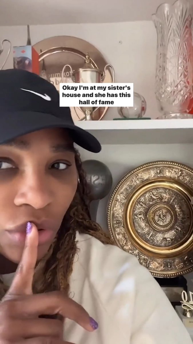 Serena's tour of Venus Williams' trophy collection is entertaining. 😂 (🎥 Serena Williams)