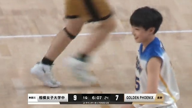 🏀#Jrウインターカップ 女子3回戦🏀 #バスケットLIVE ライブ配信中📡 #相模女子大学中🆚#GOLDEN_PHOENIX 1Q #相模女子大学中 #竹内みや の 狙い澄ましたスリー👌で逆転‼️ 🎁3030名様🎯キャンペーン🎄 #ジュニアウインターカップ 日本バスケットボール協会(JBA)