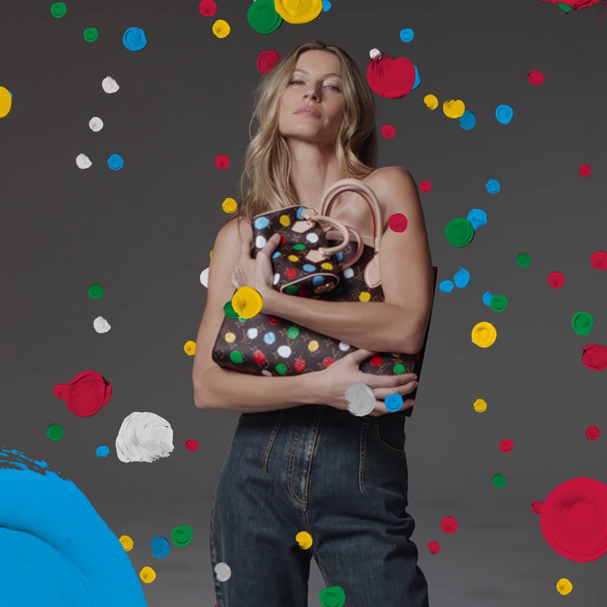 .Gisele Bündchen for #LVxYayoiKusama. Learn more about the #LouisVuitton collaboration at