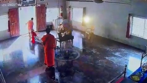 Bengaluru: A video shows a woman being repeatedly slapped, held by hair and dragged outside the Lakshmi Narasimha Swamy temple in Amruthahalli. the incident is said to be from December 21.