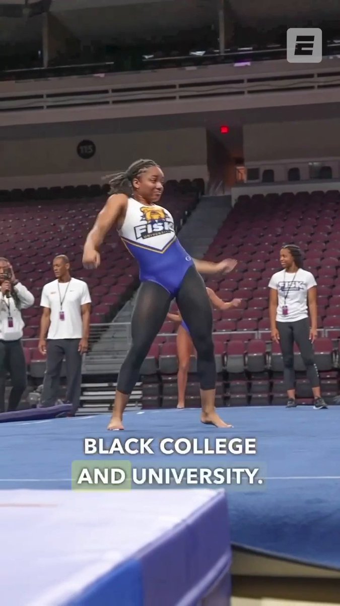 Fisk University’s gymnastics team is the first-ever gymnastics team from an HBCU. The Bulldogs make their debut tonight in Las Vegas 👏 Fisk University Gymnastics | #ThatsaW