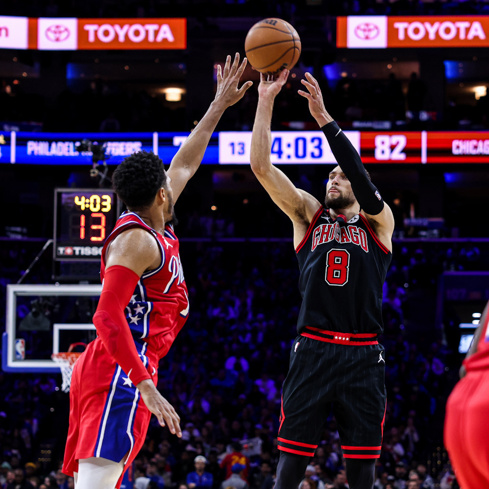 All ELEVEN threes Zach LaVine hit in Philly. 41 points | 14-19 FG | 11-13 from three Vote Zach ➡️