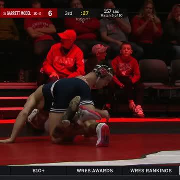 Levi Haines putting in WORK to take down No. 16 Eric Barnett. 💪 Penn State WRESTLING x Big Ten Wrestling