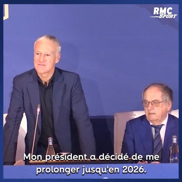 🇫🇷 Les premiers mots du sélectionneur Didier Deschamps après l'annonce en grande pompe de sa prolongation avec les Bleus.