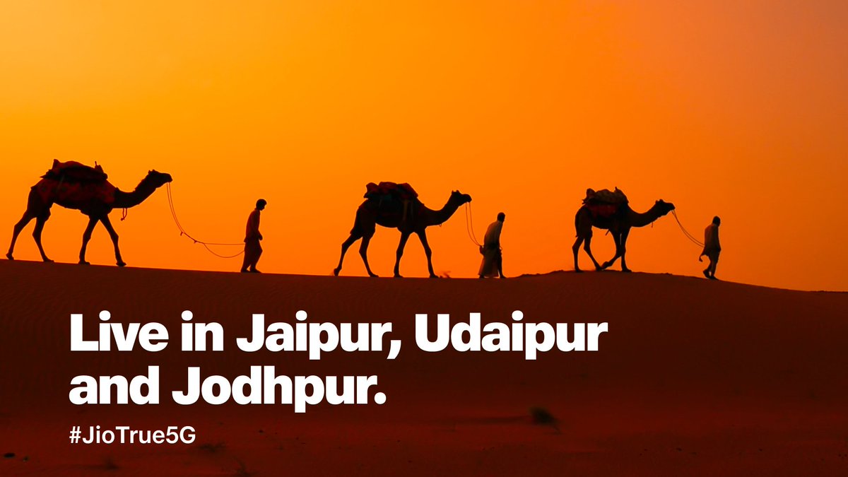 Welcoming Jaipur, Jodhpur and Udaipur on #JioTrue5G 🙏 #5G #Jaipur #Jodhpur #Udaipur #Rajasthan #Jio5G #True5G