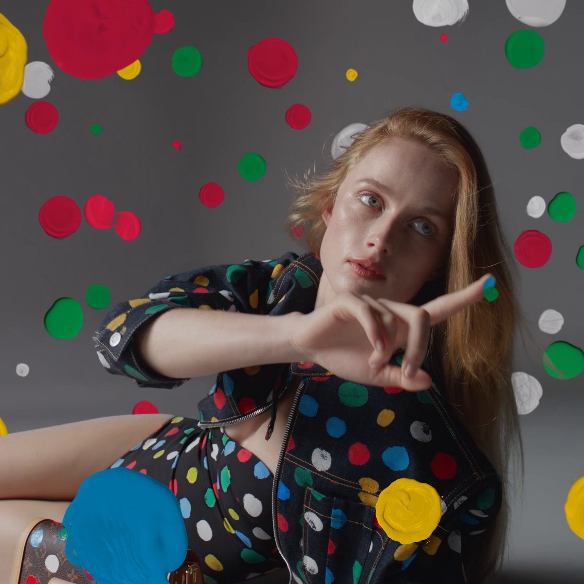 #RianneVanRompaey for #LVxYayoiKusama. Learn more about the #LouisVuitton collaboration at
