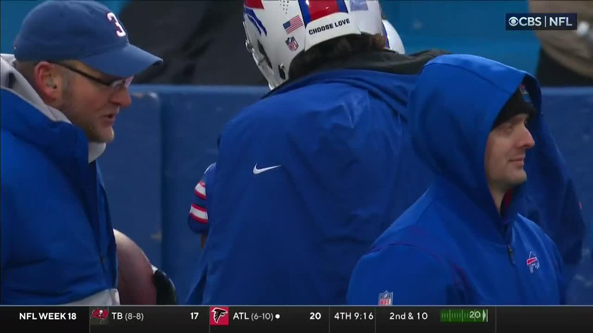 After scoring, John Brown gave his TD ball to Denny Kellington, the Bills trainer who administered CPR to Damar Hamlin 🙏 (via NFL on CBS 🏈)