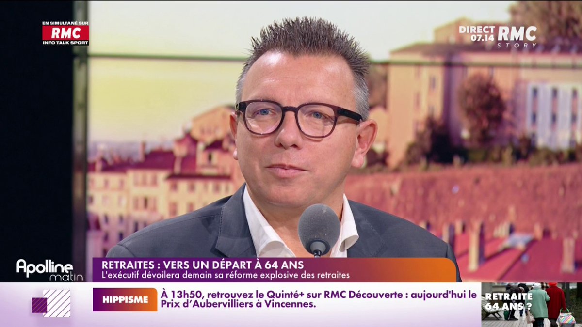 🎙 "On n'est pas obligé de passer par un report de l'âge légal pour financer ce déficit. On propose un mix de solutions." Cyril Chabanier, président de la CFTC #ApollineMatin