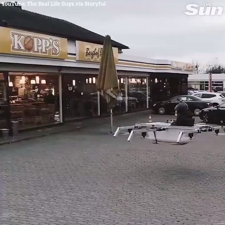 This guy just went shopping in a vehicle that resembled a bathtub with the ability to fly. Source The Sun