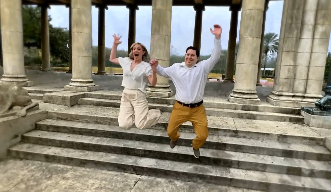 Used NeRF to make a "Bullet Time" effect for a friend's wedding. We set up 15 iPhones to capture slow-motion video, then used NVIDIA AI Developer Instant-NGP to train a bunch of NeRFs on the frames. ..need to work on improving the quality / resolution a bit more.