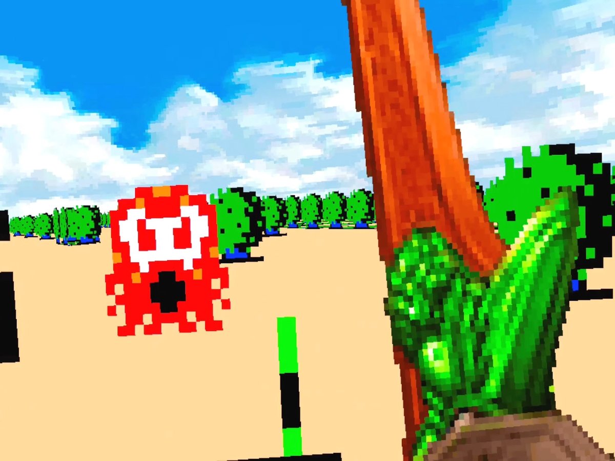 ゼルダVR! この8bitグラフィックが ファミコンしか知らなかった あの頃の夢の中にいるみたい😂 #Quest2 #QuestZDoom