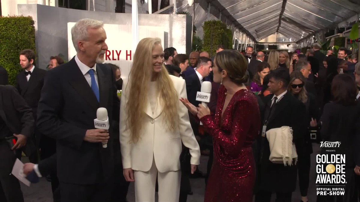 James Cameron on what #Avatar's success means for the film industry: “We're back to theaters...Enough with the streaming already! I’m tired of sitting on my a--!” #GoldenGlobes