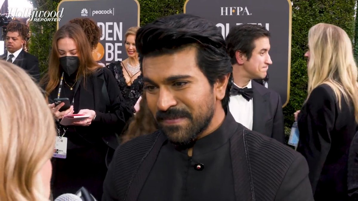 #RRR star Ram Charan Teja talks about how "surreal" it feels that his movie is nominated at the #GoldenGlobes
