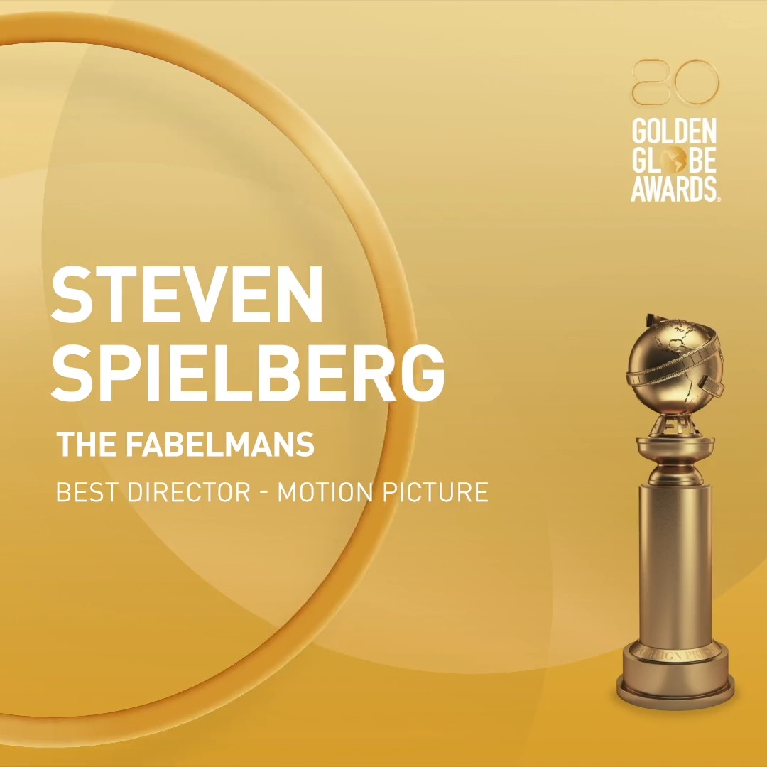 A huge congratulations to Steven Spielberg on his WIN for Best Director - Motion Picture for The Fabelmans! ✨🎬 ✨ #GoldenGlobes