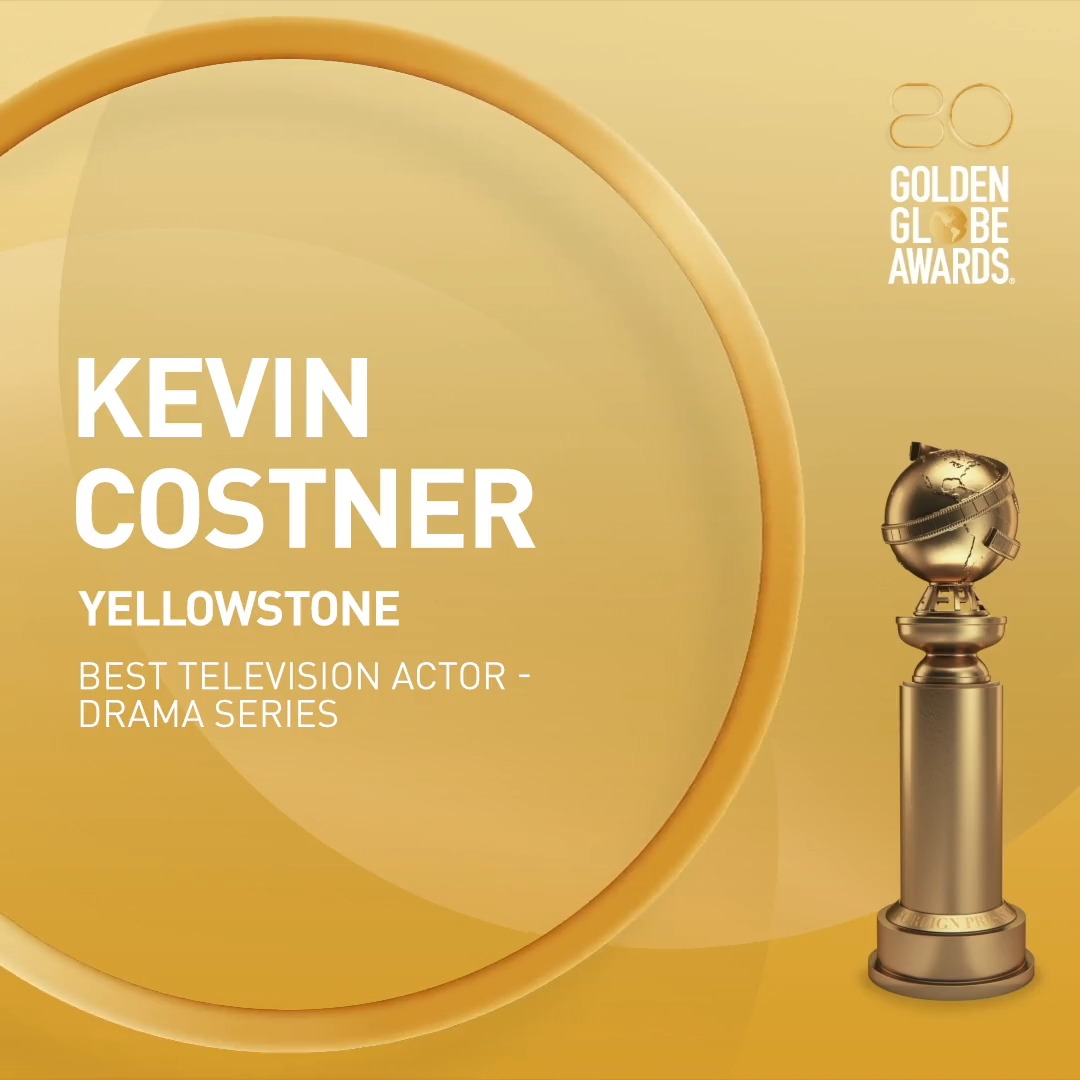 Unforgettable performance and undeniable talent. Congratulations to the winner of Best Television Actor - Drama Series... Kevin Costner (Kevin Costner & MW) for his role in @yellowstone! 🔥 #GoldenGlobes