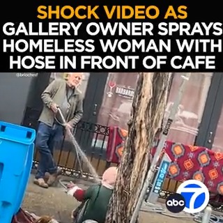 An art gallery owner is refusing to apologize tonight after being caught on video hosing down a homeless woman camped out near his business. Eyewitness News with the defiant businessman, and the backlash growing. Tonight at 11 from ABC7.