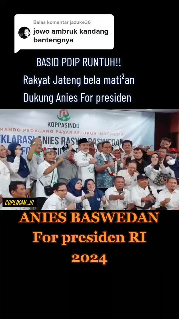 Jawa Tengah Bukan Lagi Jadi Kandang Banteng , karena Rakyat sudah Cerdas Pilih Pemimpin Seperti Pak Anies Baswedan yg Punya Rekam Jejak yg Bagus dan Prestasi yg Bagus