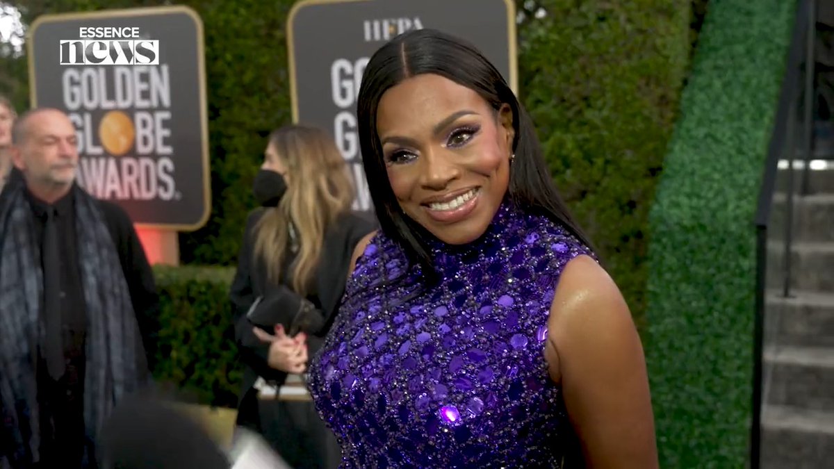 Sheryl Lee Ralph wore a custom purple Aliétte gown on the Golden Globes red carpet and the actress revealed it was made by the stylist she met on the set of our latest Of The Essence cover shoot. #ESSENCE