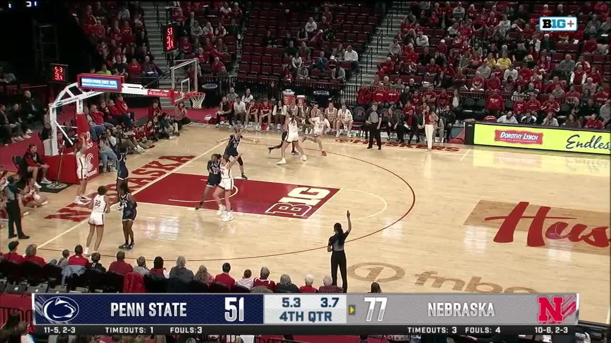 What and how?!? One of the wildest shots you will see this year. 😱 Kendall Moriarty x @HuskersWBB