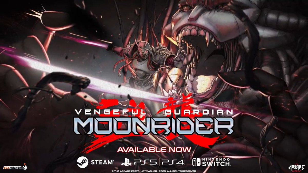 Your quest for revenge is on. Vengeful Guardian: Moonrider, from JoyMasher the creators of Blazing Chrome, is available now on PC, Nintendo Switch, PS4, and PS5! 🥷Play it now: