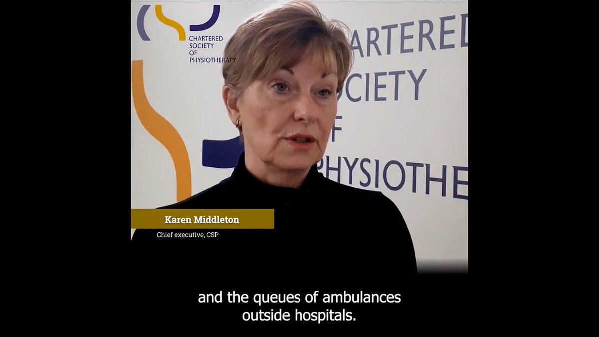 .@KMiddletonCSP responds to figures released today which showed a record wait for patients in A&E and for ambulances. The focus is on A&E and ambulance waits, but rehabilitation is key to freeing up beds and improving the flow of patients through hospital. #RightToRehab 1/2