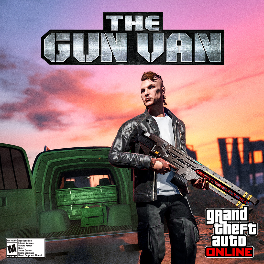 Enter the Gun Van, filled to the brim with a rotating inventory of top-of-the-line weapons, ammunition, and armor. The elusive Railgun is now available in GTA Online. Seek out the Gun Van to procure this powerful new weapon, and benefit from discounts on an array of armaments.