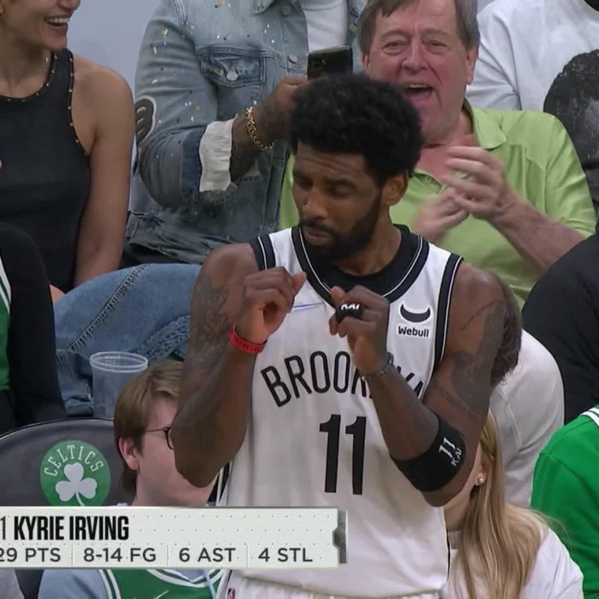 Celtics are 6-0 vs the Nets since Cryrie flipped the Bird at the Garden