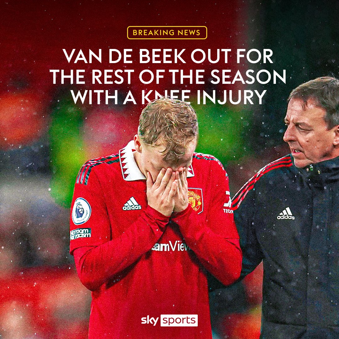 BREAKING! Erik Ten Hag has confirmed that midfielder Donny van de Beek will miss the rest of the season with a knee injury ❌