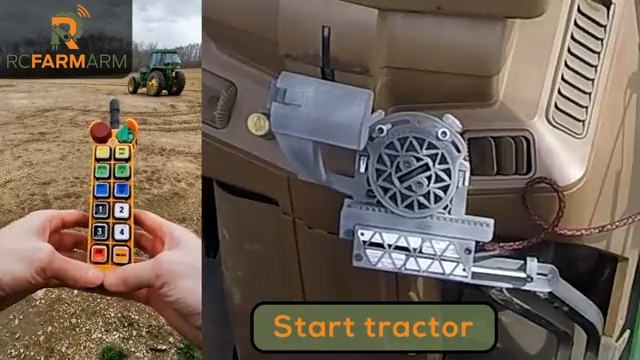 🛑STOP!!! Climbing up and down the cab of YOUR tractor!🚜 Thanks to the award-winning RC Farm Arm Wireless Tractor Control. Installs in less than 5 mins allowing for wireless PTO operation of augers and extractors. You can even steer your bagger, tractor and more!