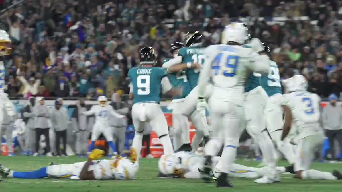 The kick that completed a comeback for the ages. Jacksonville Jaguars