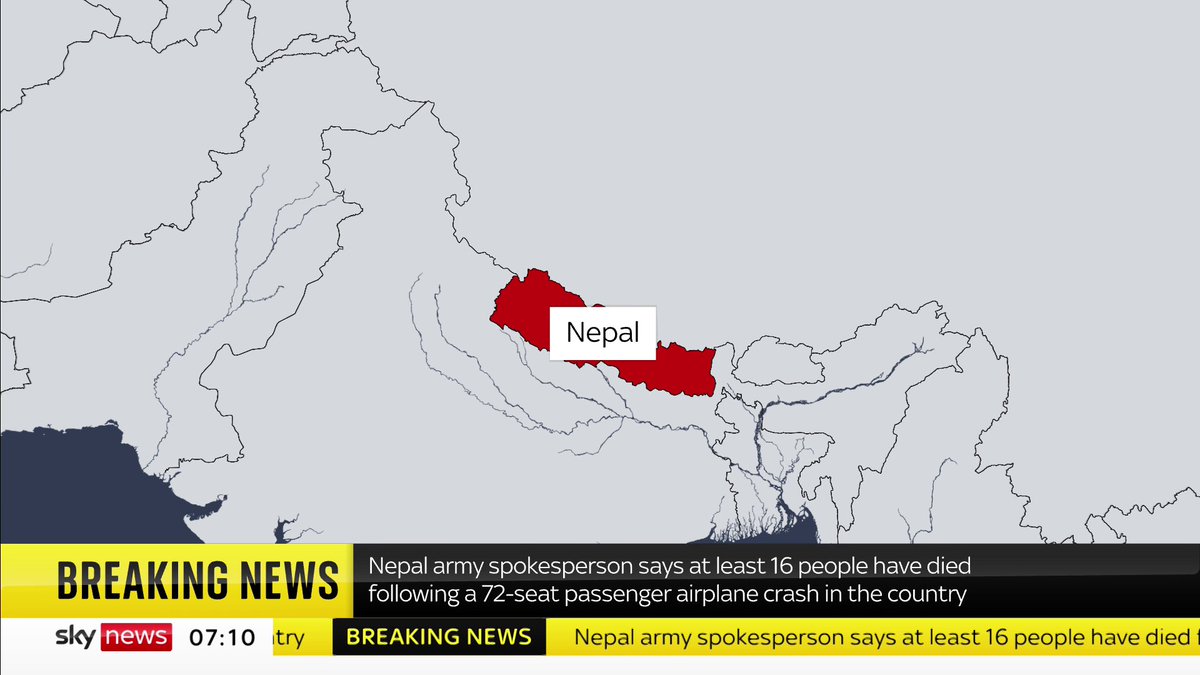 BREAKING: A plane carrying 72 people has crashed in Nepal, officials have said. Read more here: 📺 Sky 501, Virgin 602, Freeview 233 and YouTube